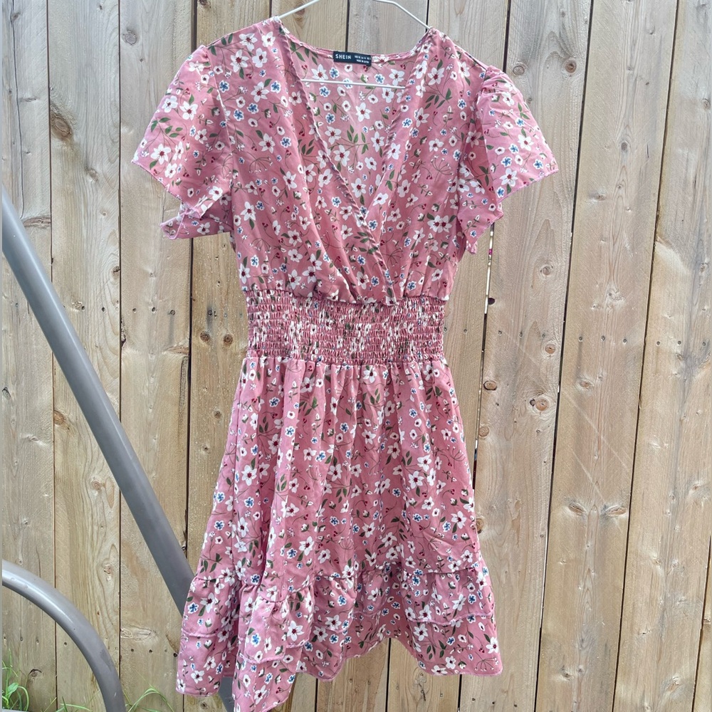 SHEIN Pink Floral Mini Dress